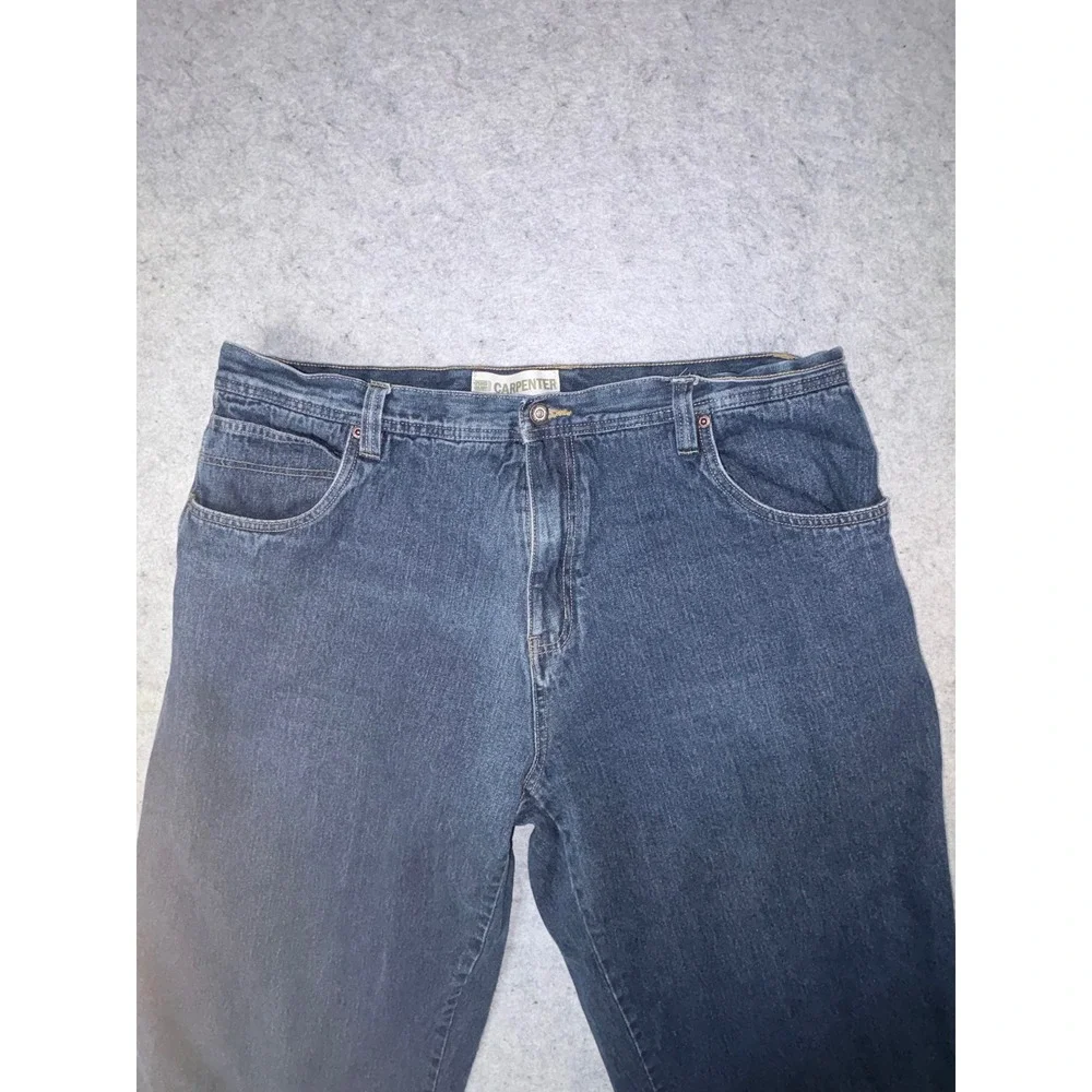 Faded Glory Mens Fleece Lined Carpenter Jeans Blue Denim Work Pants 40x29 VTG